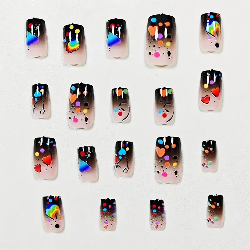 24枚入りヌードカラーつけ爪 ショートスクエア レインボーグ - Nail Art Press On のレビューと価格