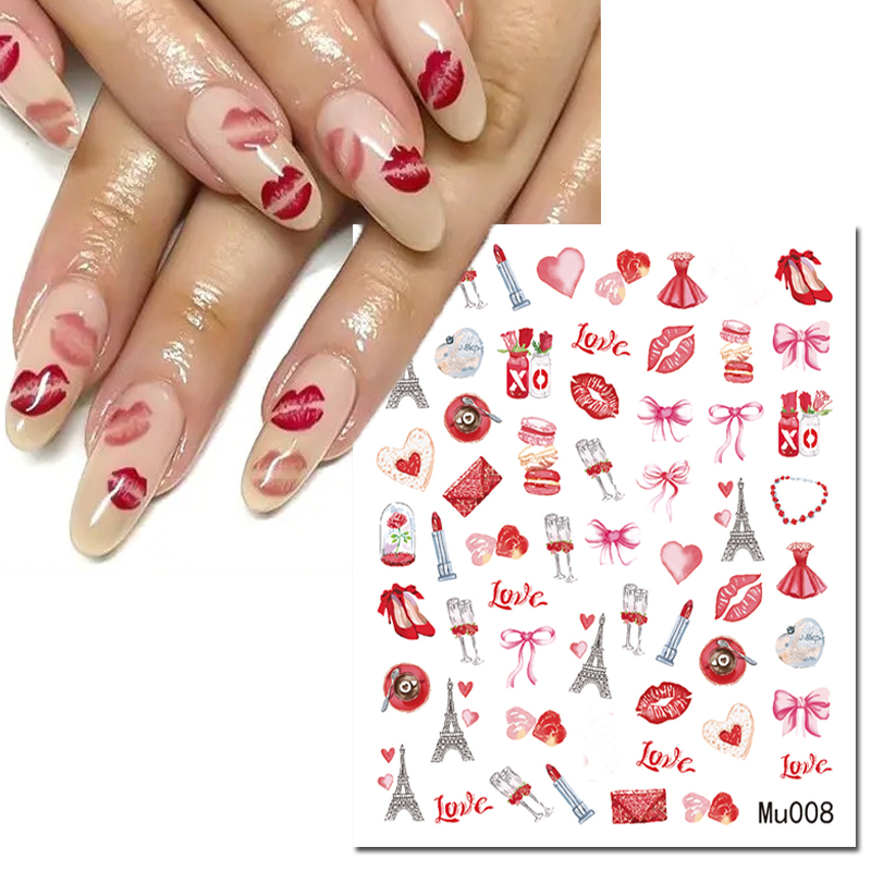 3d ネイルアートスライダーステッカーバレンタインセクシーな - Nail Art Valentines Day のレビューと価格